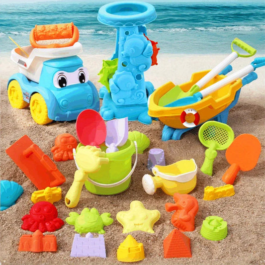 Children'S Beach Toy Set, ATV, Sand Digging and Water Toy, Beach Bucket, Hourglass, Shovel, Beach Sand Play Tool Random Colors