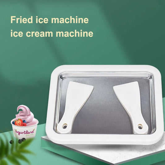 Diy Fried Yogurt Machine Portable Miniice Cream Machine Mini Refrigerated Stainless Steel Plate with 2 Lce Shovels 2025 NEW