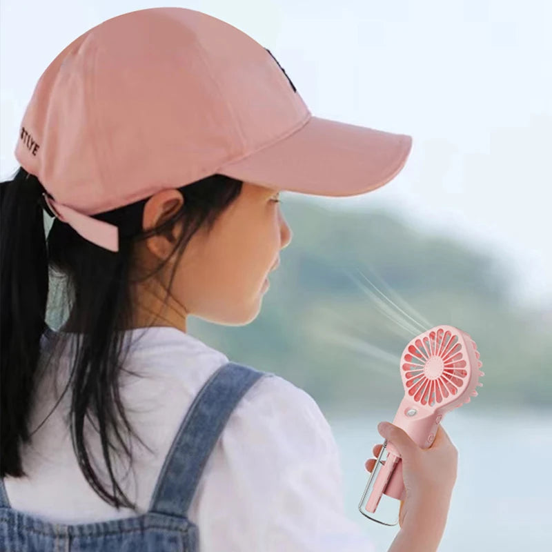 Portable Handheld Spray Fan,Water Spray Mist Fan,Student Dormitory Mini Fan,Summer Supplies, Cooling Tools,Outdoor Small Fan 1Pc