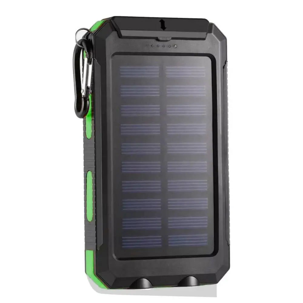 Mobile Phone Fast Charger Solar Panel Dual USB Power Bank Case SOS Light Flashing Light Compass Bank Power Case External Box