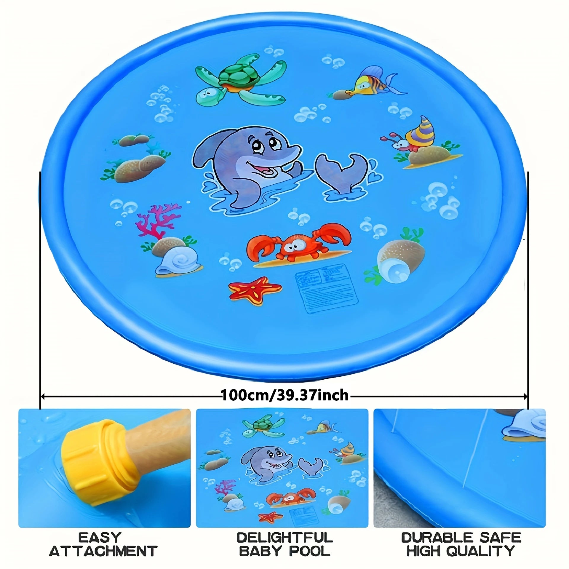 PVC Inflatable Splash Pad Sprinkler for Kids Baby Learning Summer Outdoor Water Play Mat Toys for Family Backyard and Lawn Fun