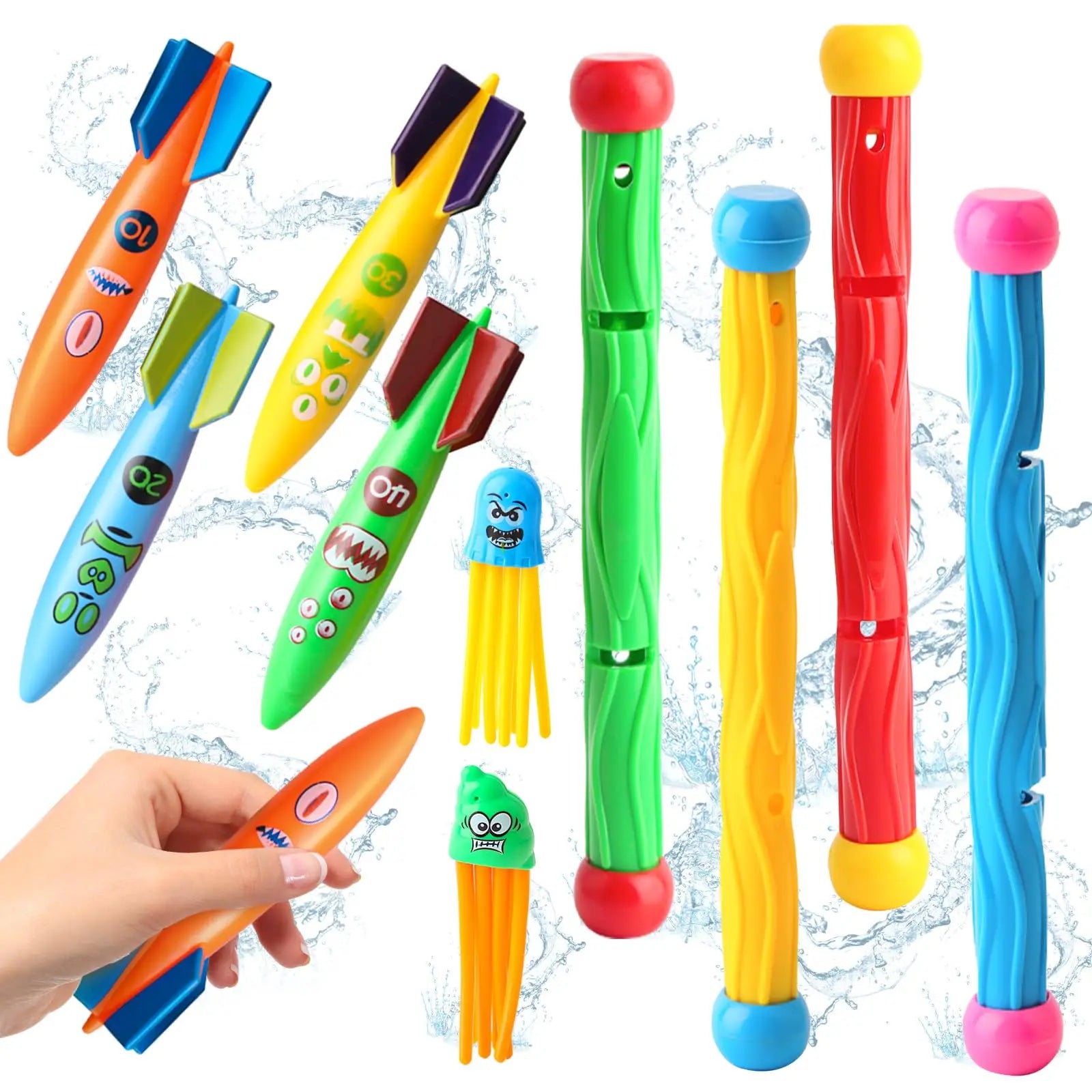 Diving Pool Toys for Kids Summer Swim Fun Pool Games Water Sinking Toys Breath Closure Training Throwing Water Underwater Toy