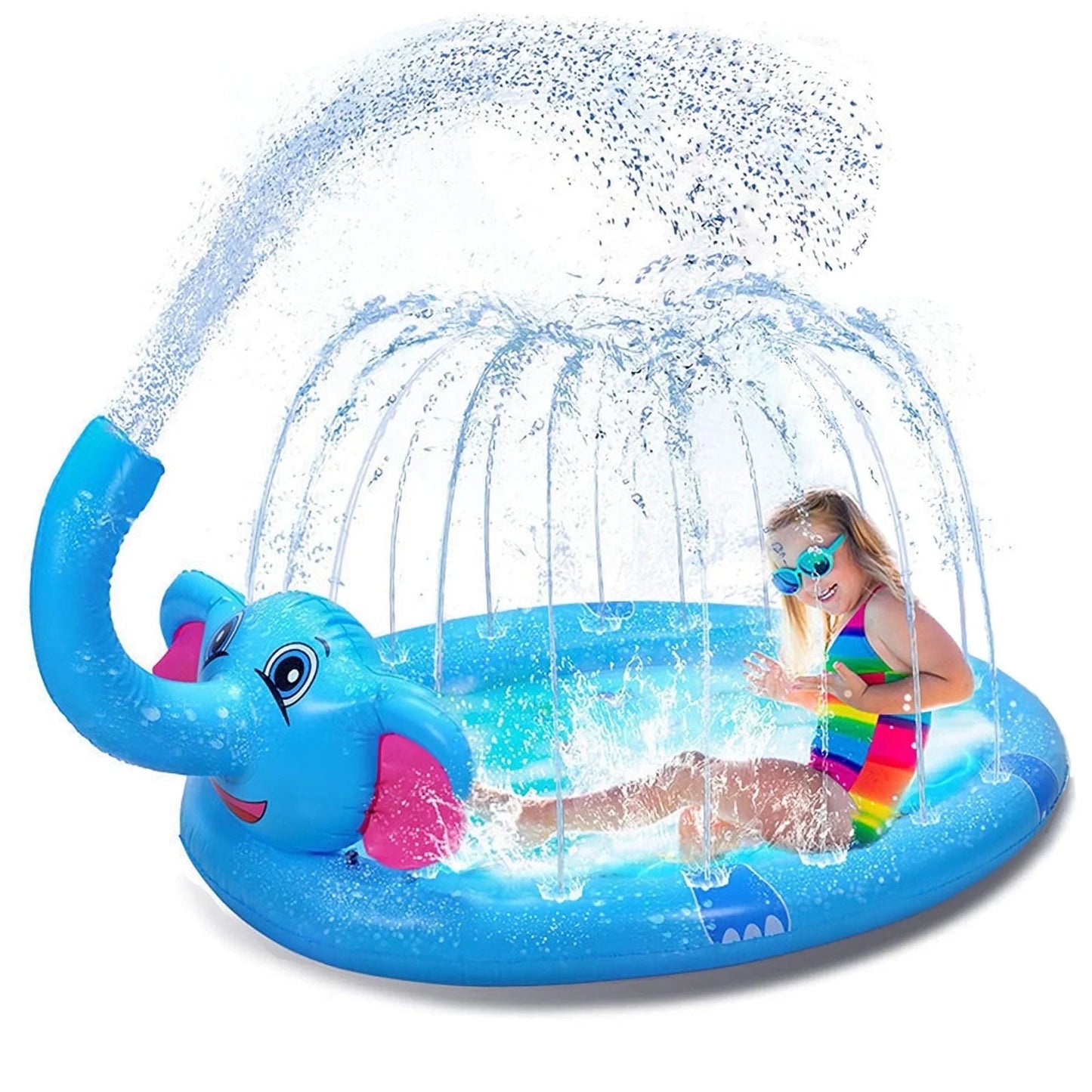 Splash Pad Sprinkler Play Mat for Kids, 82.7'' Inflatable Sprinkle Mat Outdoor Water Toys Pool Summer Toys for Toddlers Backyard Water Mat