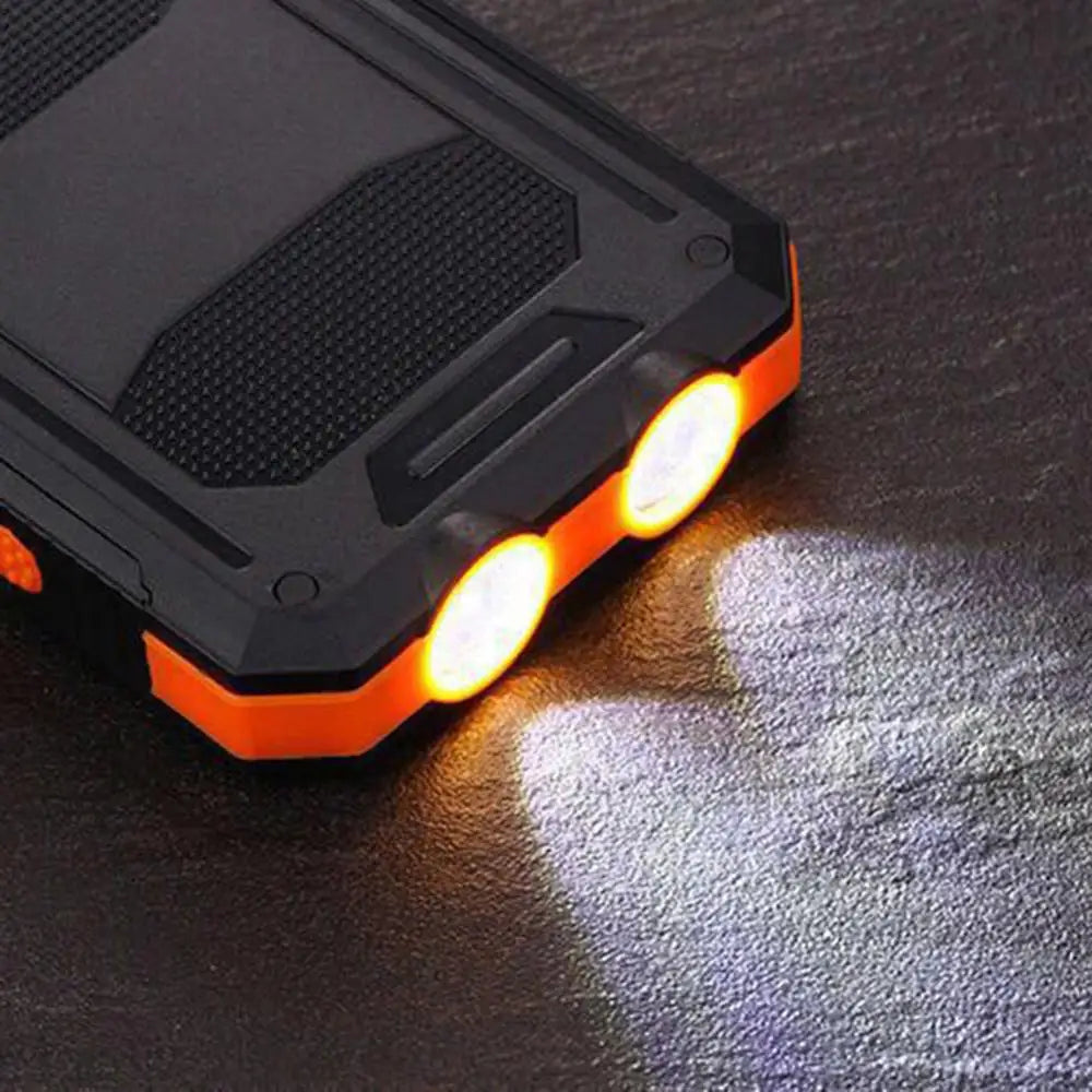 Mobile Phone Fast Charger Solar Panel Dual USB Power Bank Case SOS Light Flashing Light Compass Bank Power Case External Box
