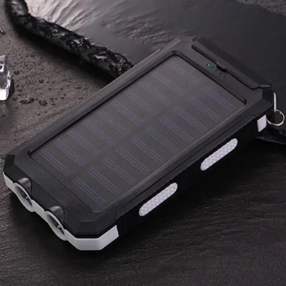Mobile Phone Fast Charger Solar Panel Dual USB Power Bank Case SOS Light Flashing Light Compass Bank Power Case External Box