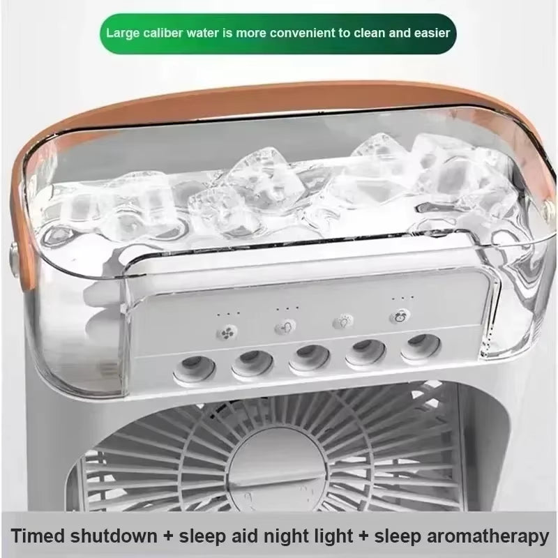 Fan Portable Air Cooler Conditioner Humidifier with 500Ml Water Tank Quite Mist Water Spray Fan for Home Room Camping Car Office