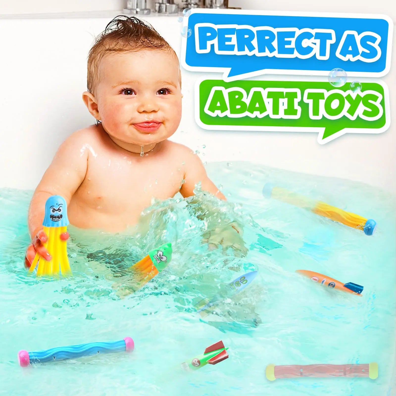 Diving Pool Toys for Kids Summer Swim Fun Pool Games Water Sinking Toys Breath Closure Training Throwing Water Underwater Toy