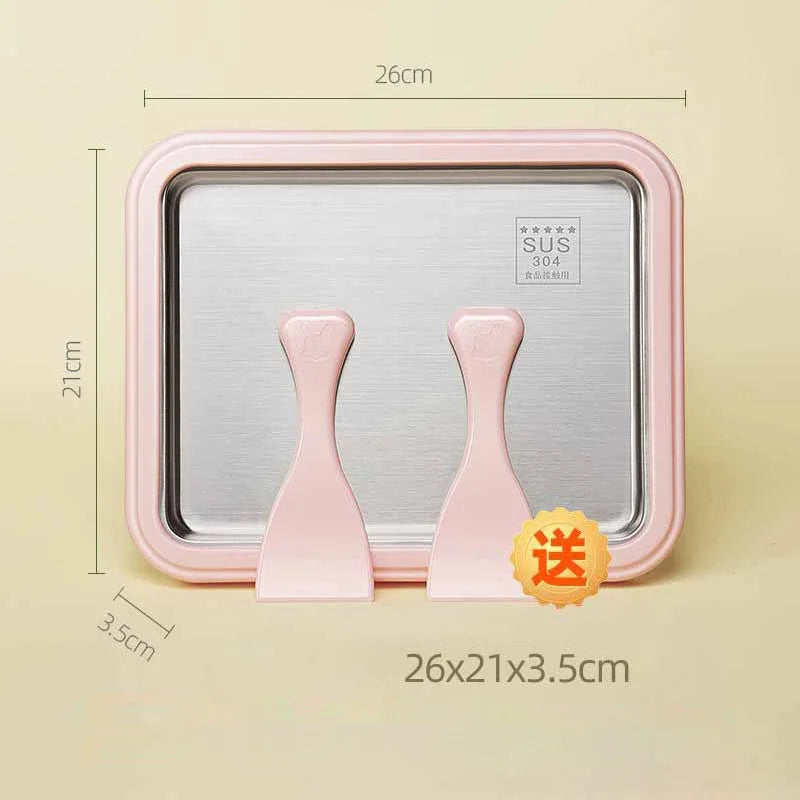 Diy Fried Yogurt Machine Portable Miniice Cream Machine Mini Refrigerated Stainless Steel Plate with 2 Lce Shovels 2025 NEW