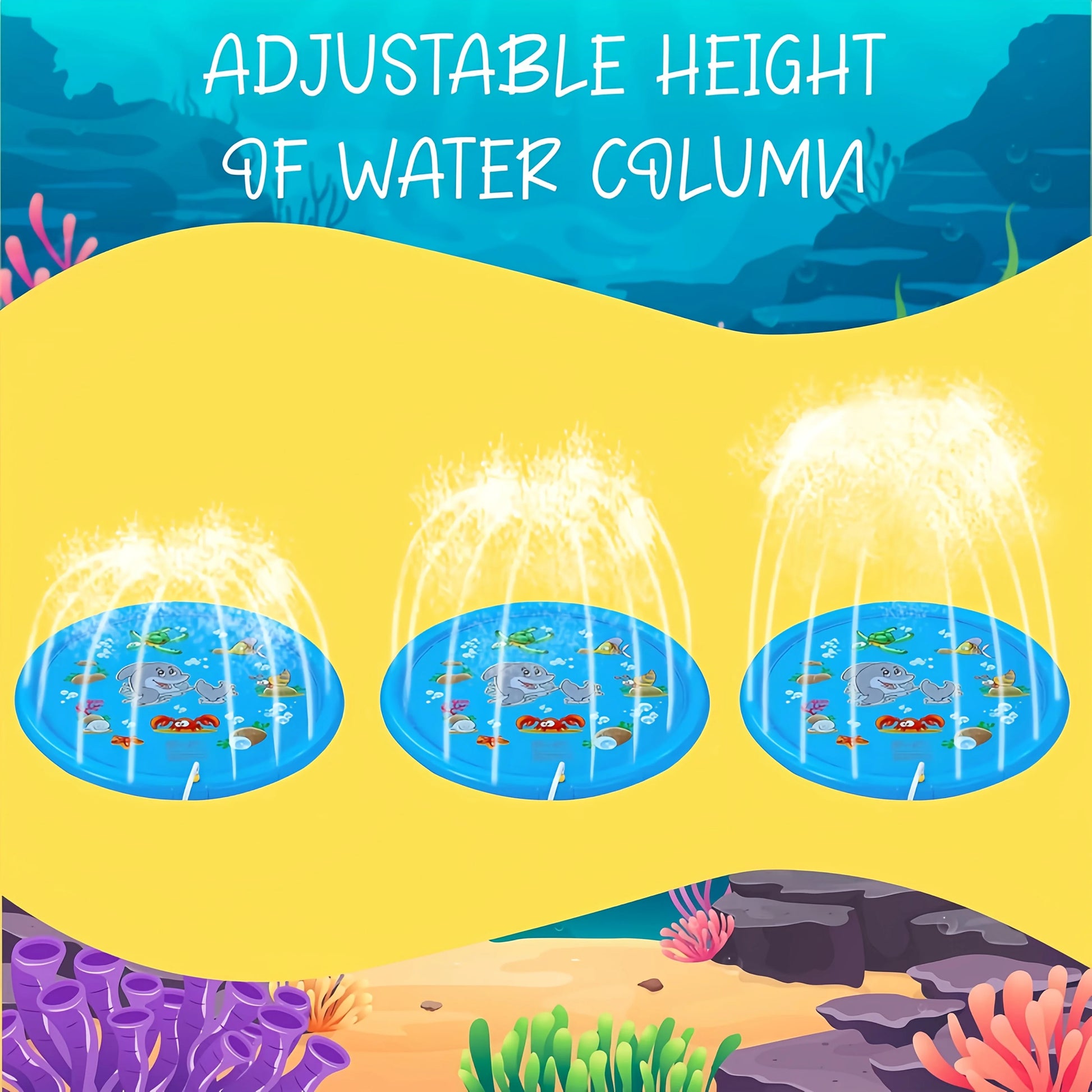 PVC Inflatable Splash Pad Sprinkler for Kids Baby Learning Summer Outdoor Water Play Mat Toys for Family Backyard and Lawn Fun