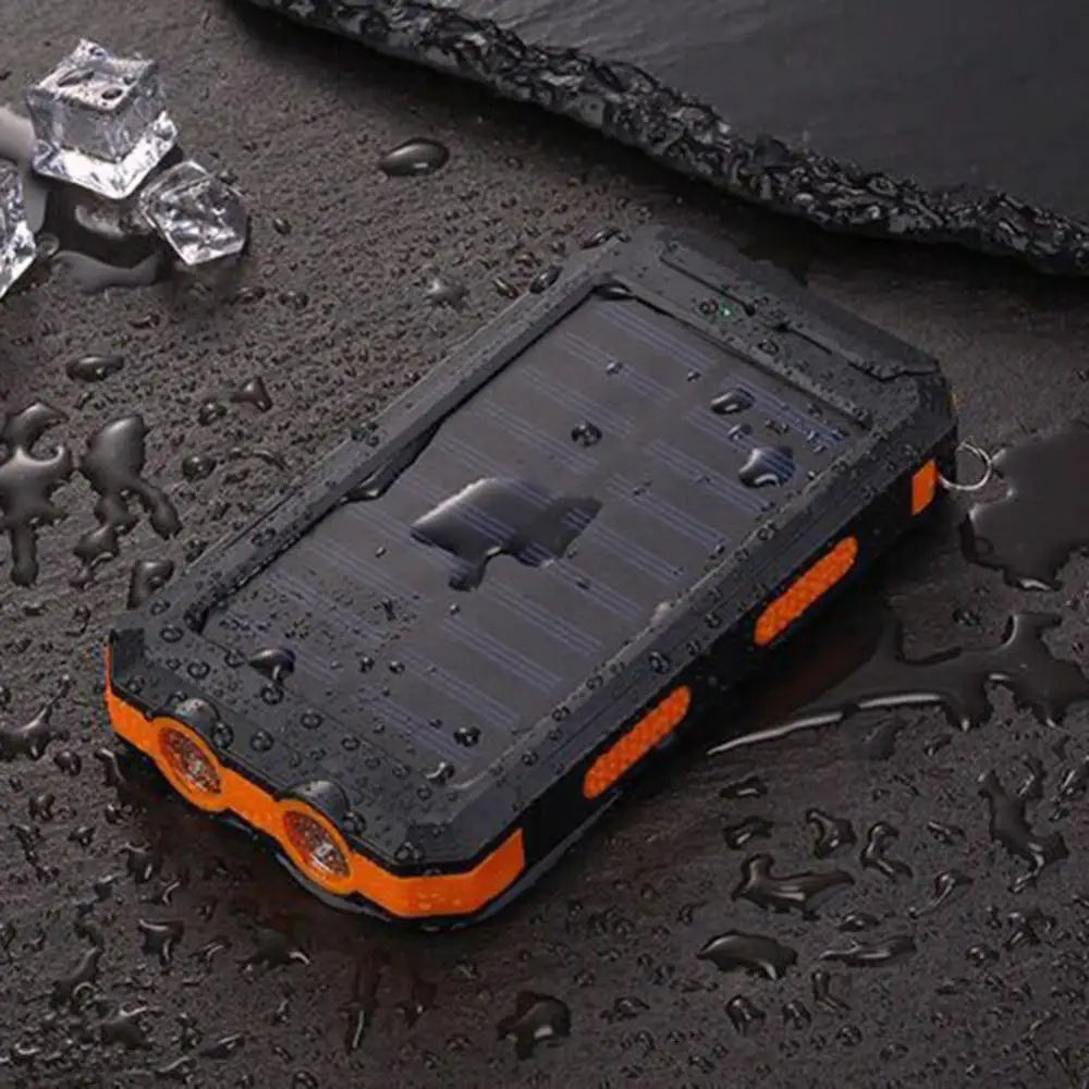Mobile Phone Fast Charger Solar Panel Dual USB Power Bank Case SOS Light Flashing Light Compass Bank Power Case External Box