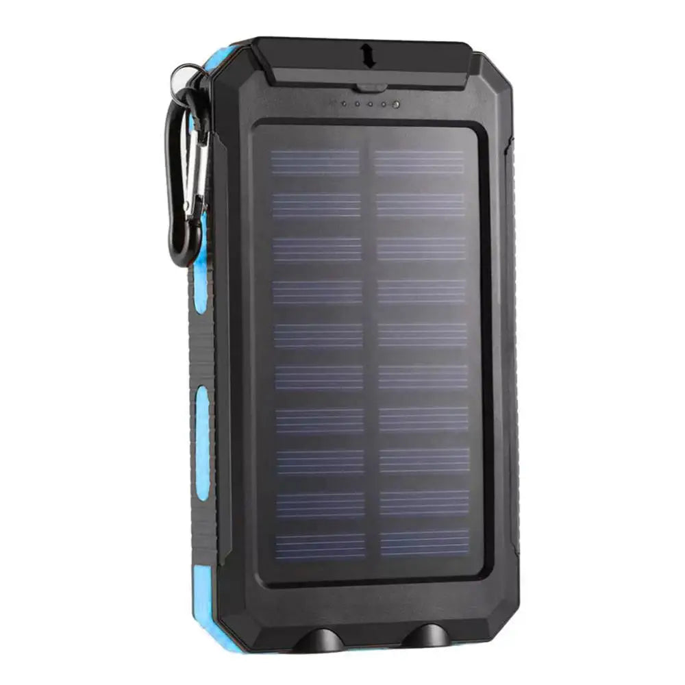 Mobile Phone Fast Charger Solar Panel Dual USB Power Bank Case SOS Light Flashing Light Compass Bank Power Case External Box