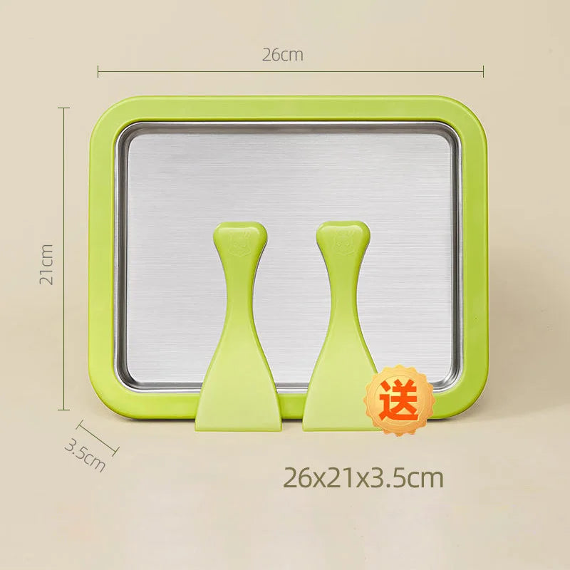 Diy Fried Yogurt Machine Portable Miniice Cream Machine Mini Refrigerated Stainless Steel Plate with 2 Lce Shovels 2025 NEW