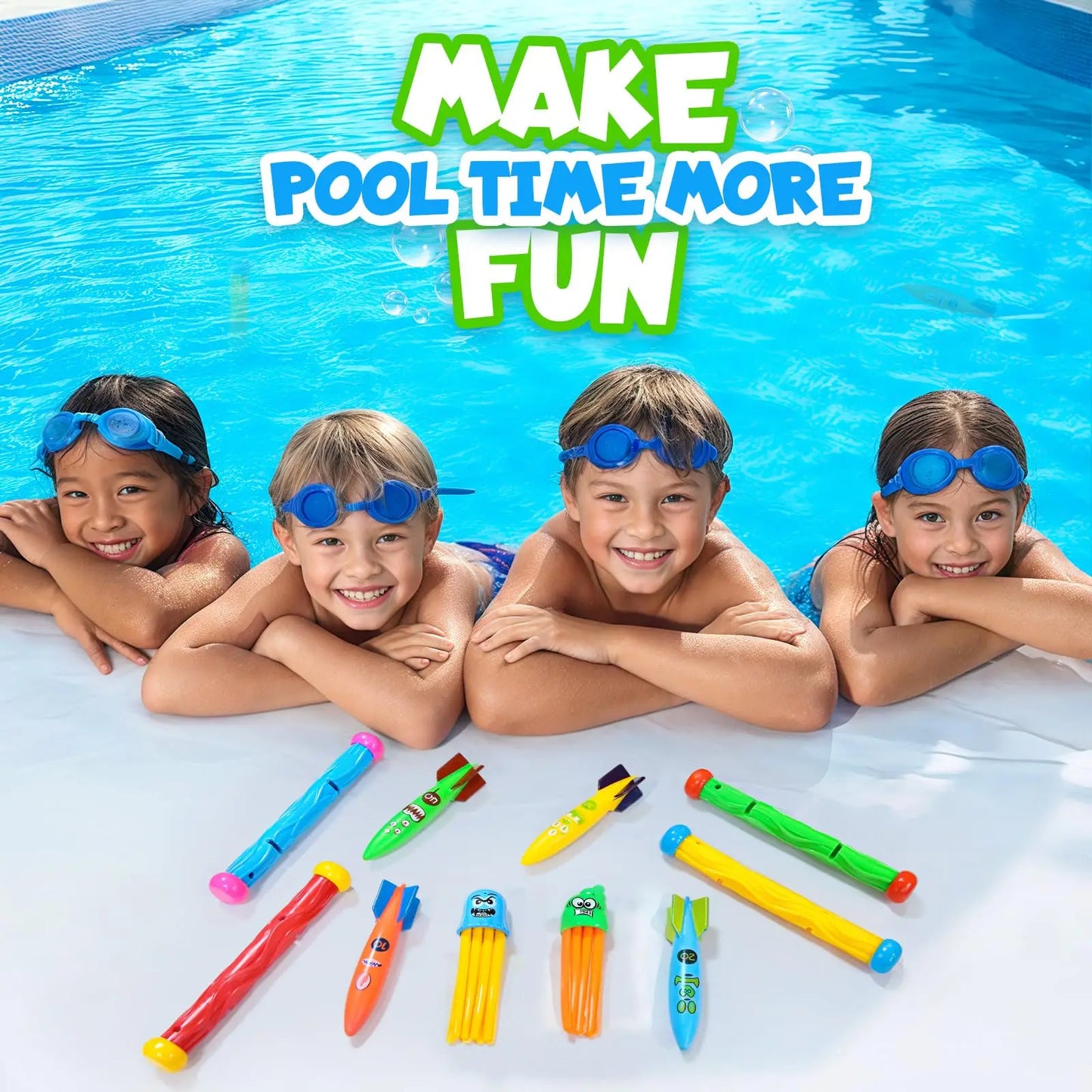 Diving Pool Toys for Kids Summer Swim Fun Pool Games Water Sinking Toys Breath Closure Training Throwing Water Underwater Toy