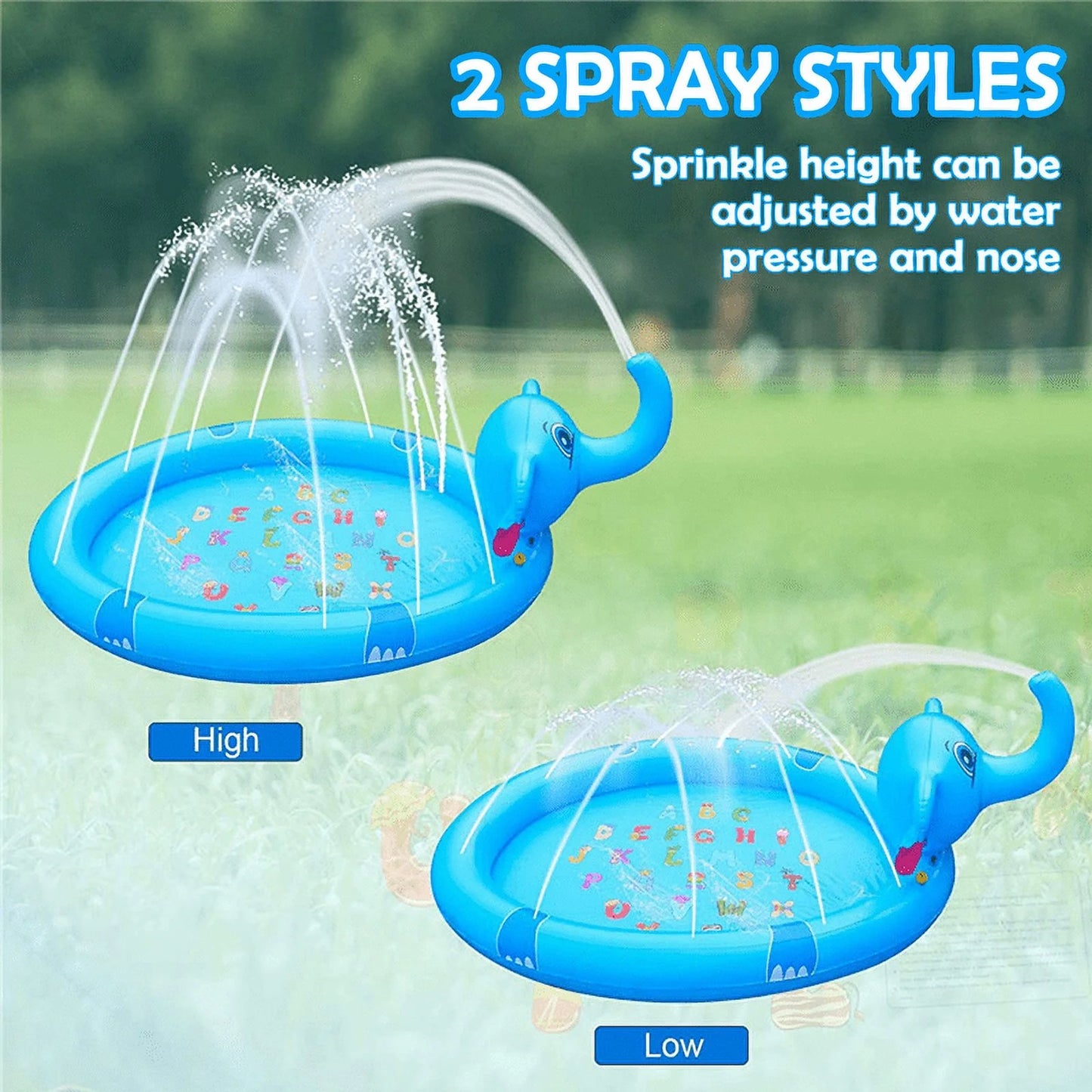 Splash Pad Sprinkler Play Mat for Kids, 82.7'' Inflatable Sprinkle Mat Outdoor Water Toys Pool Summer Toys for Toddlers Backyard Water Mat